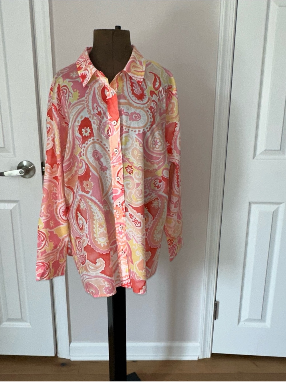 Talbots Colorful Paisley Button-Up Shirt size 3Xp